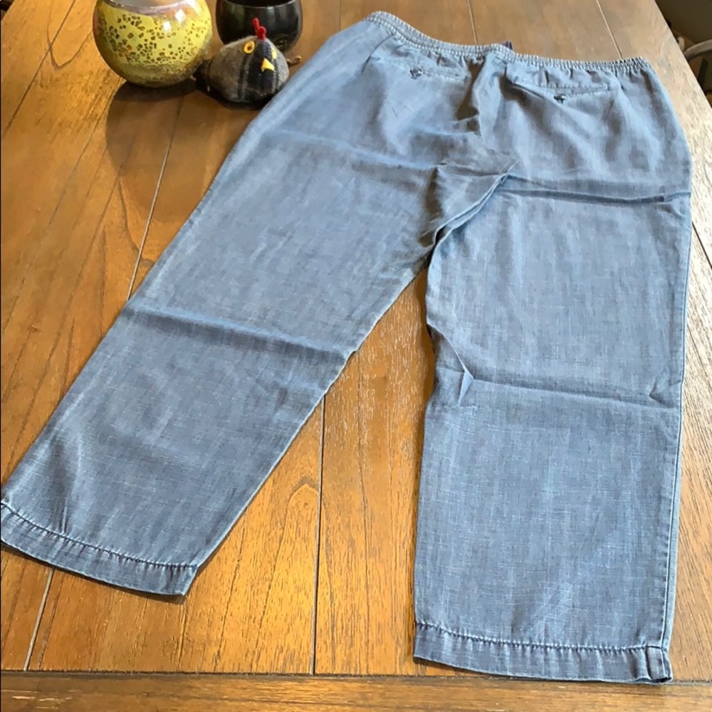 Talbots Easy Drawstring Lyocell Chambray Pants - image 7